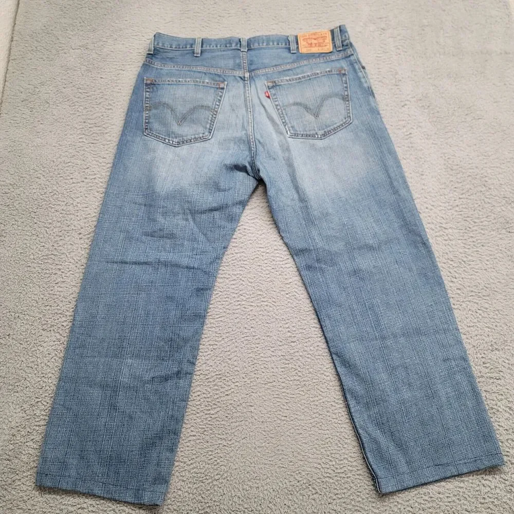 Levis Jeans Mens 38x29* Blue Denim 559 Relaxed Straight Leg Baggy Y2K Distressed